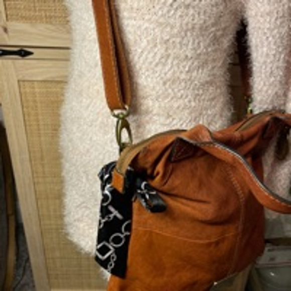 Women's Fossil Brown Leather Shoulder Bag Medium Excel Cond - Picture 4 of 10